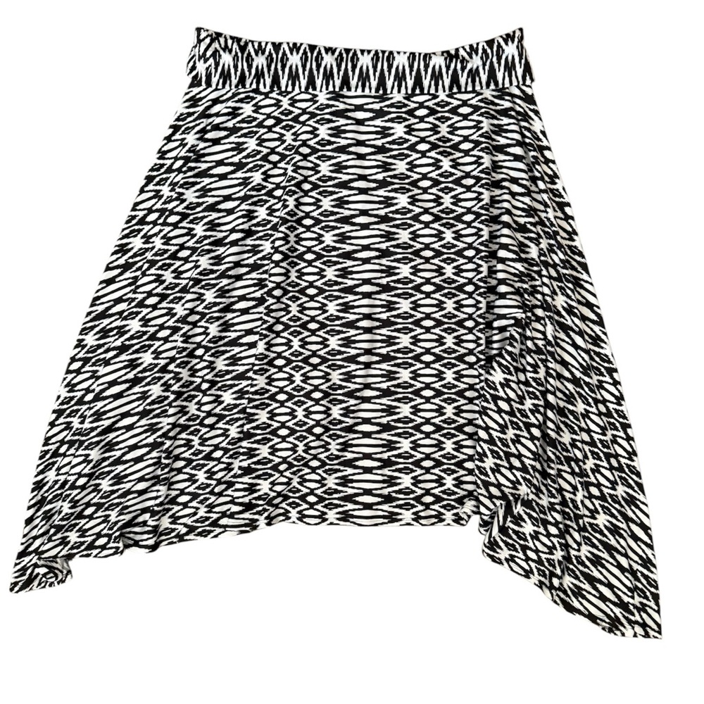 JohnPaulRichard Black and White Asymmetrical Mini Skirt